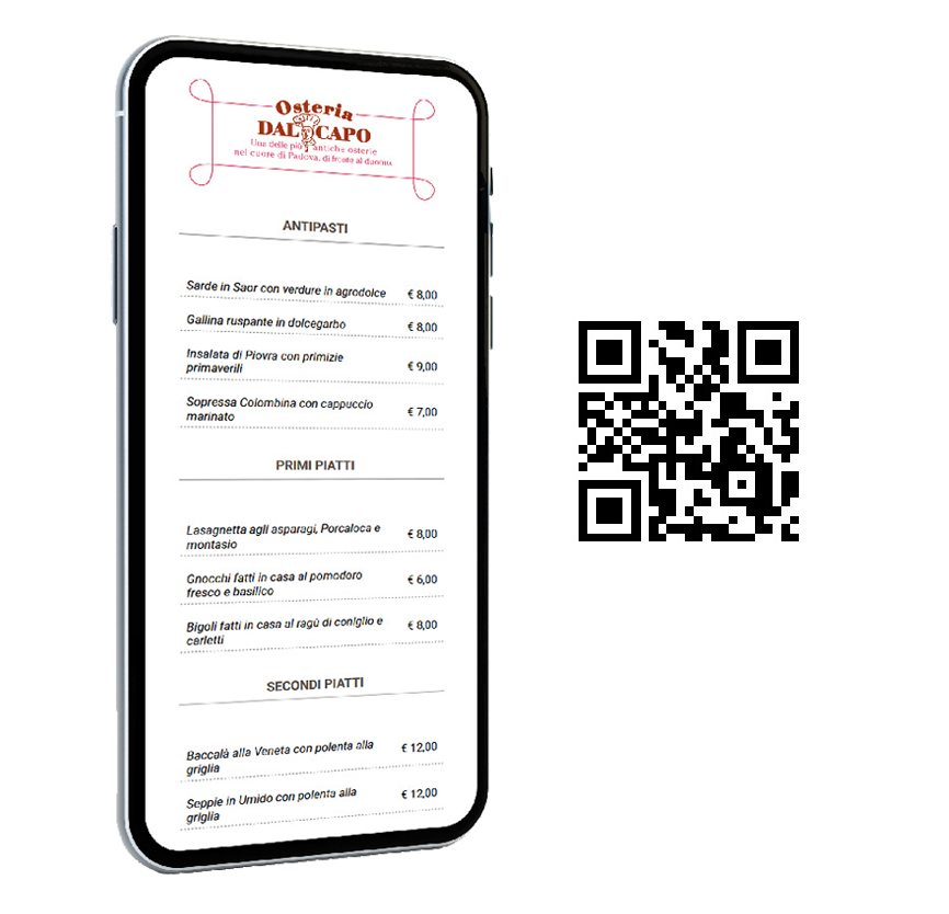 Menu elettronico e codice QR